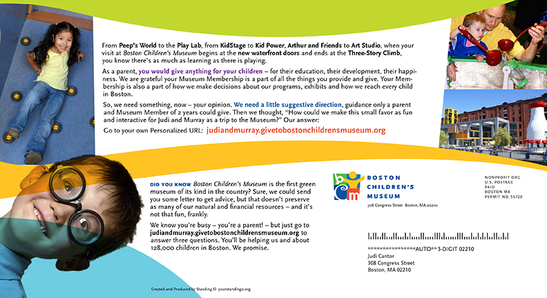Personalized Variable Data Direct Mail Trifold (front & back panels)