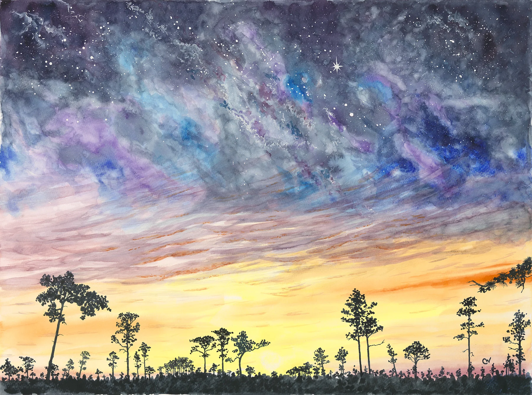 Fire In The Sky Original Framed