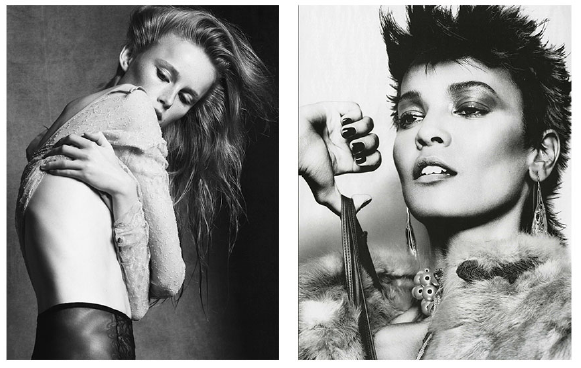 Left: Vogue Netherlands with Rianne van Rompaey - Right: Vogue Italia with Liya Kebede