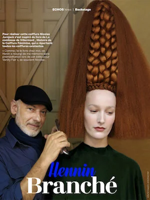 Hennin Branché Hairstyle Tutorial:  Echos Coiffure France