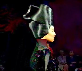 Oversized Futuristic Geisha Hair Sculpture | Paris Couture Week