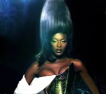 Naomi Campbell Towering Hair Cone | Haute Couture Show, Paris