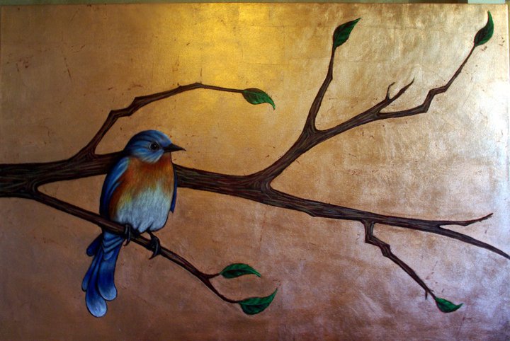 Blue Bird on Branch