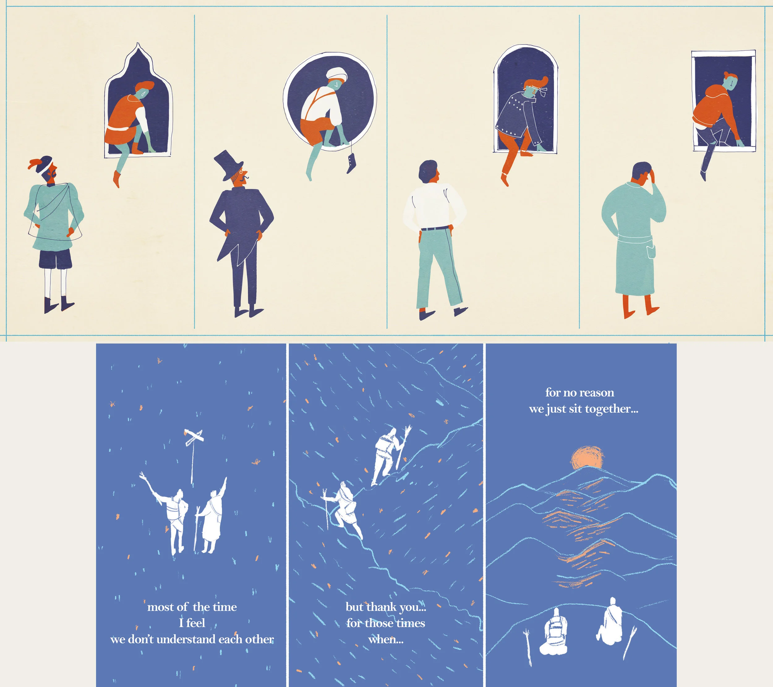 Storyboard Development showing Three Instagram Stories Concepts