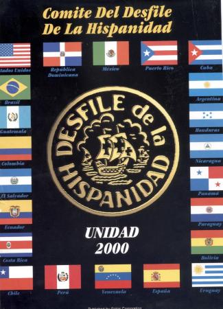 Cover of Desfile de la Hispanidad: Unidad 2000, published by Galos Corporation, 2000. Source: The CUNY Dominican Studies Institute Archives, The Margarita Madera Collection.