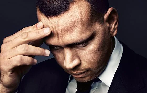 Photo: Alex Rodriguez in deep thought/ Source: Alex Rodriguez's Facebook page. 