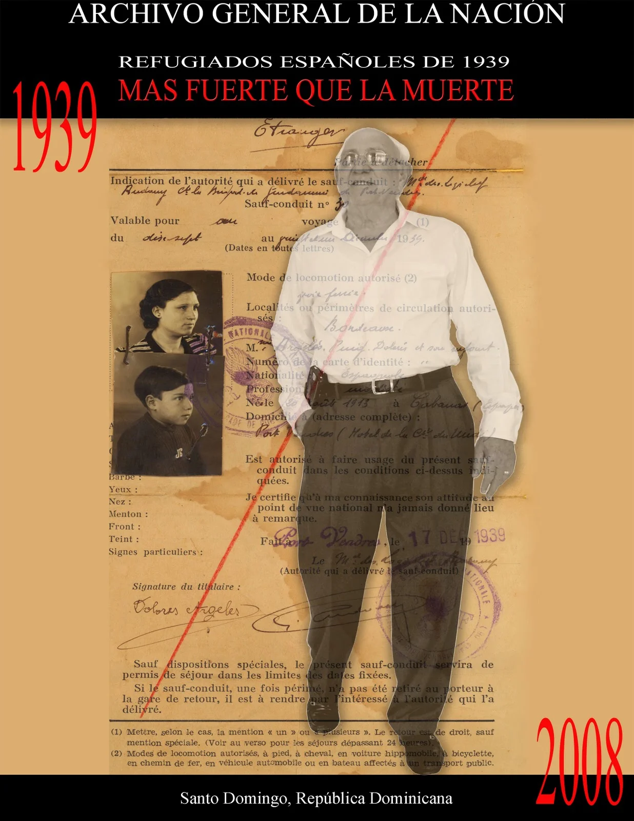 Refugiados españoles afiche. 