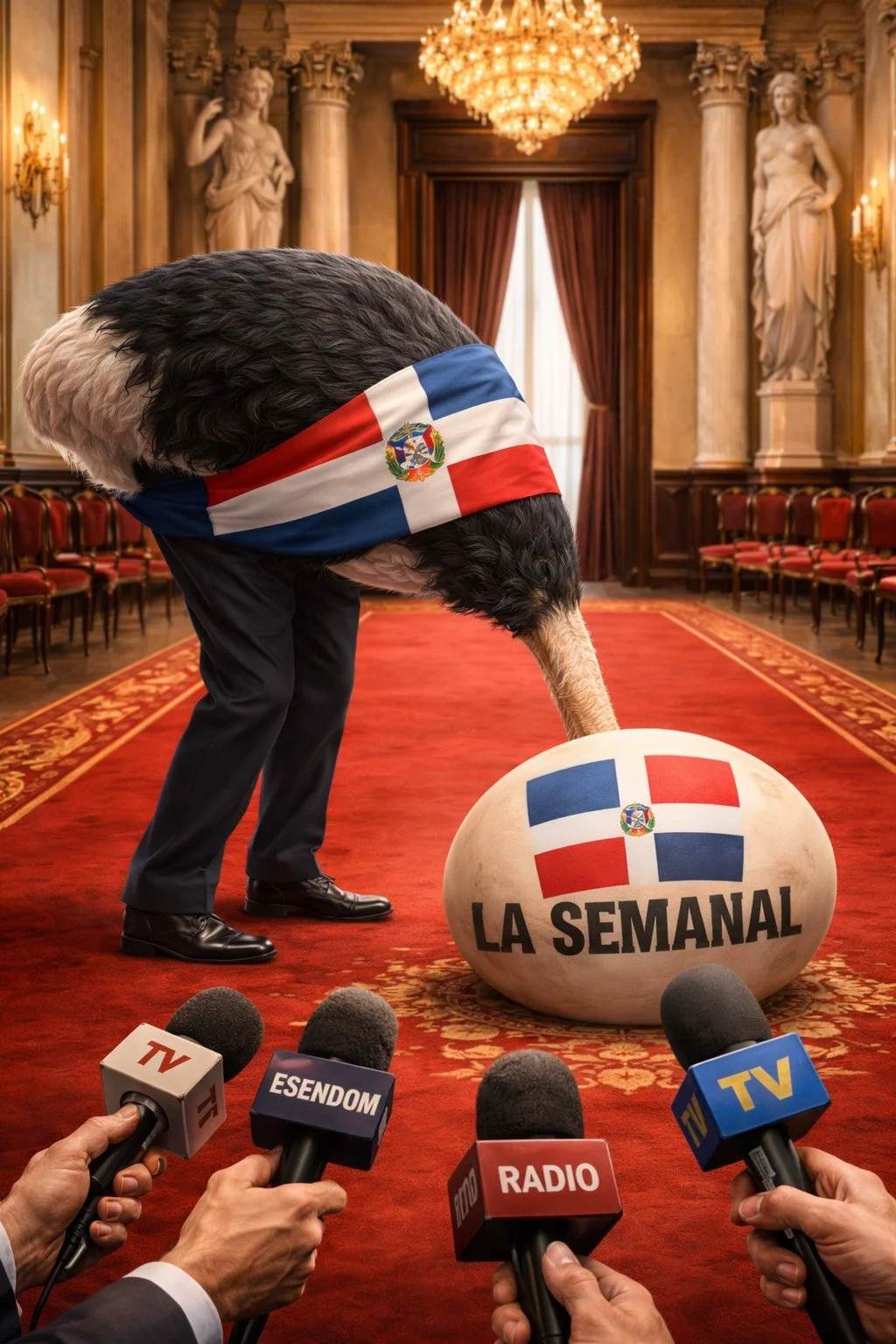 Abinader, el avestruz y el «huevo» de los lunes (sátira)&nbsp;