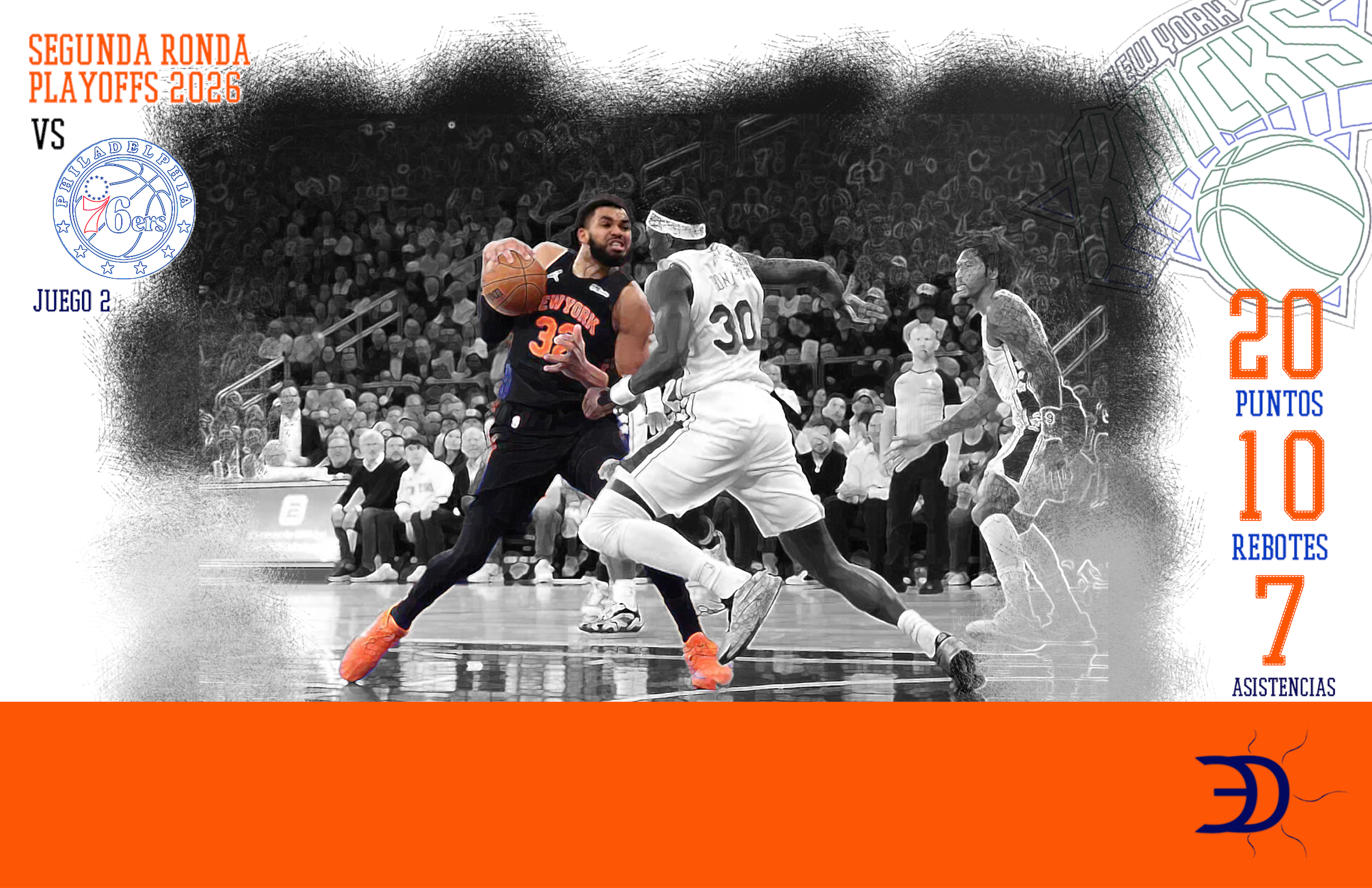 Karl-Anthony Towns impone presencia completa y los Knicks toman ventaja 2-0 ante Filadelfia