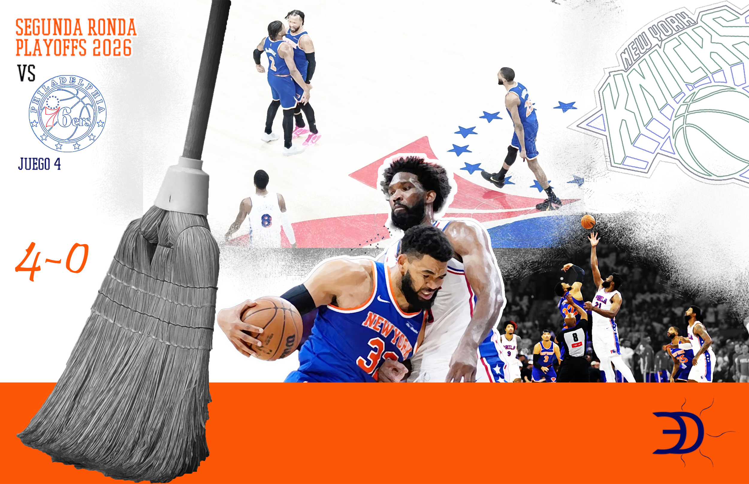 Karl-Anthony Towns firma doble-doble de asistencias y los Knicks barren a los 76ers rumbo a la final del Este
