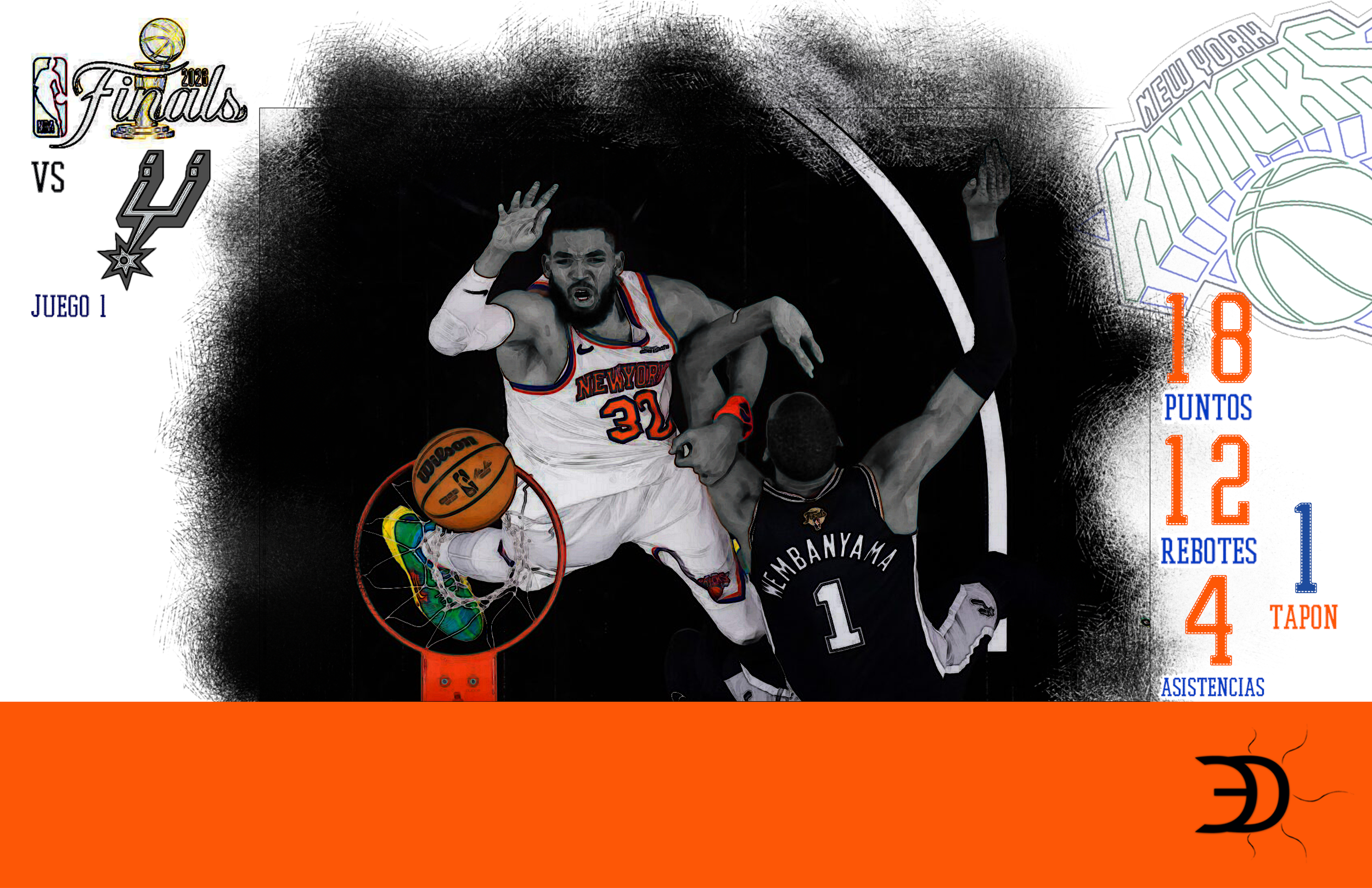 Doble-doble de Karl-Anthony Towns impulsa la victoria de los Knicks del primer juego de las Finales