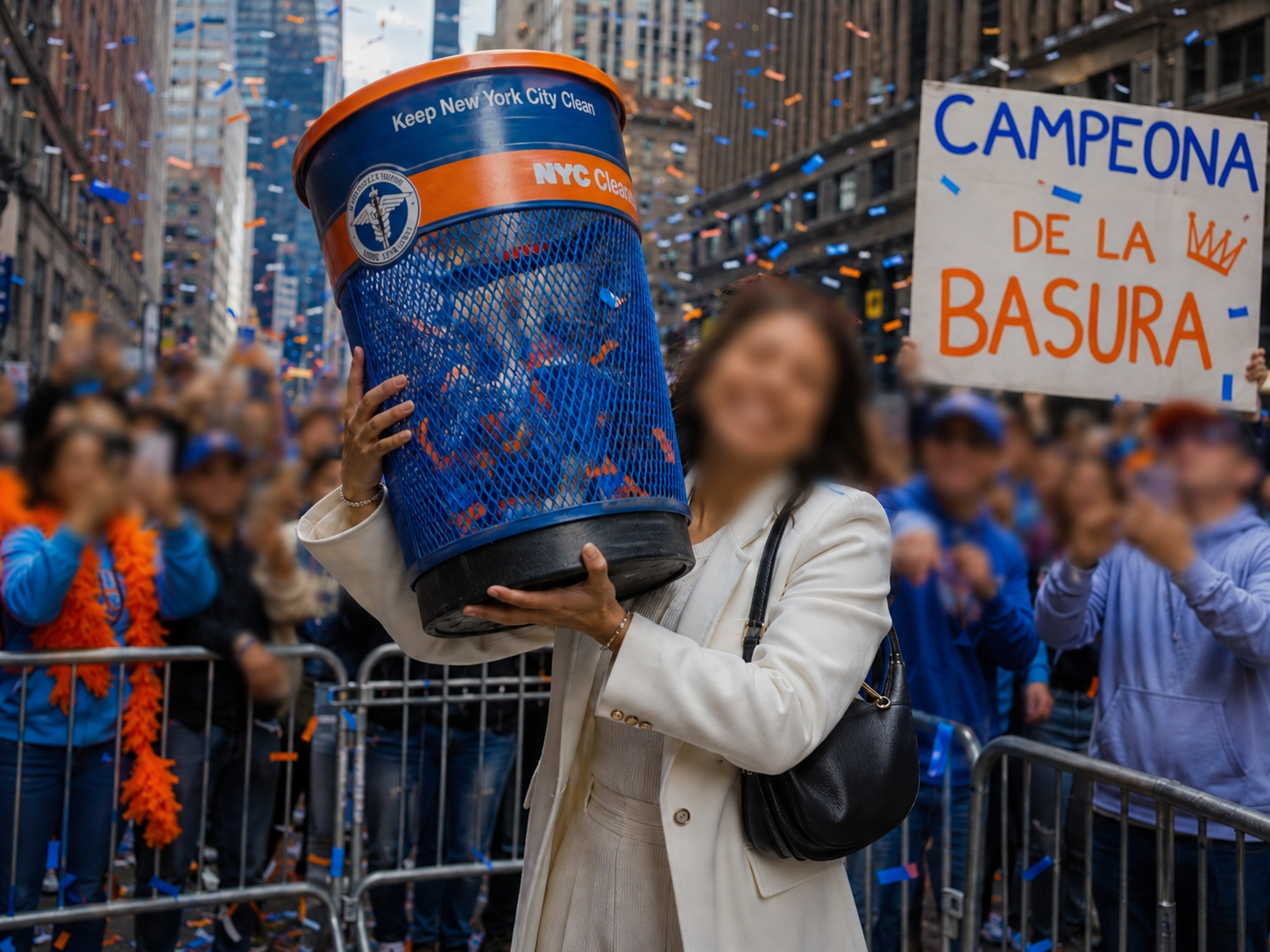 No vino a ganar campeonato, vino a llevarse el zafacón: así reacciona la comunidad ante la «verdadera campeona» de los Knicks (sátira)