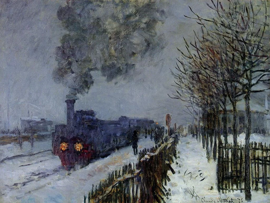 “Train in the Snow” by Claude Monet