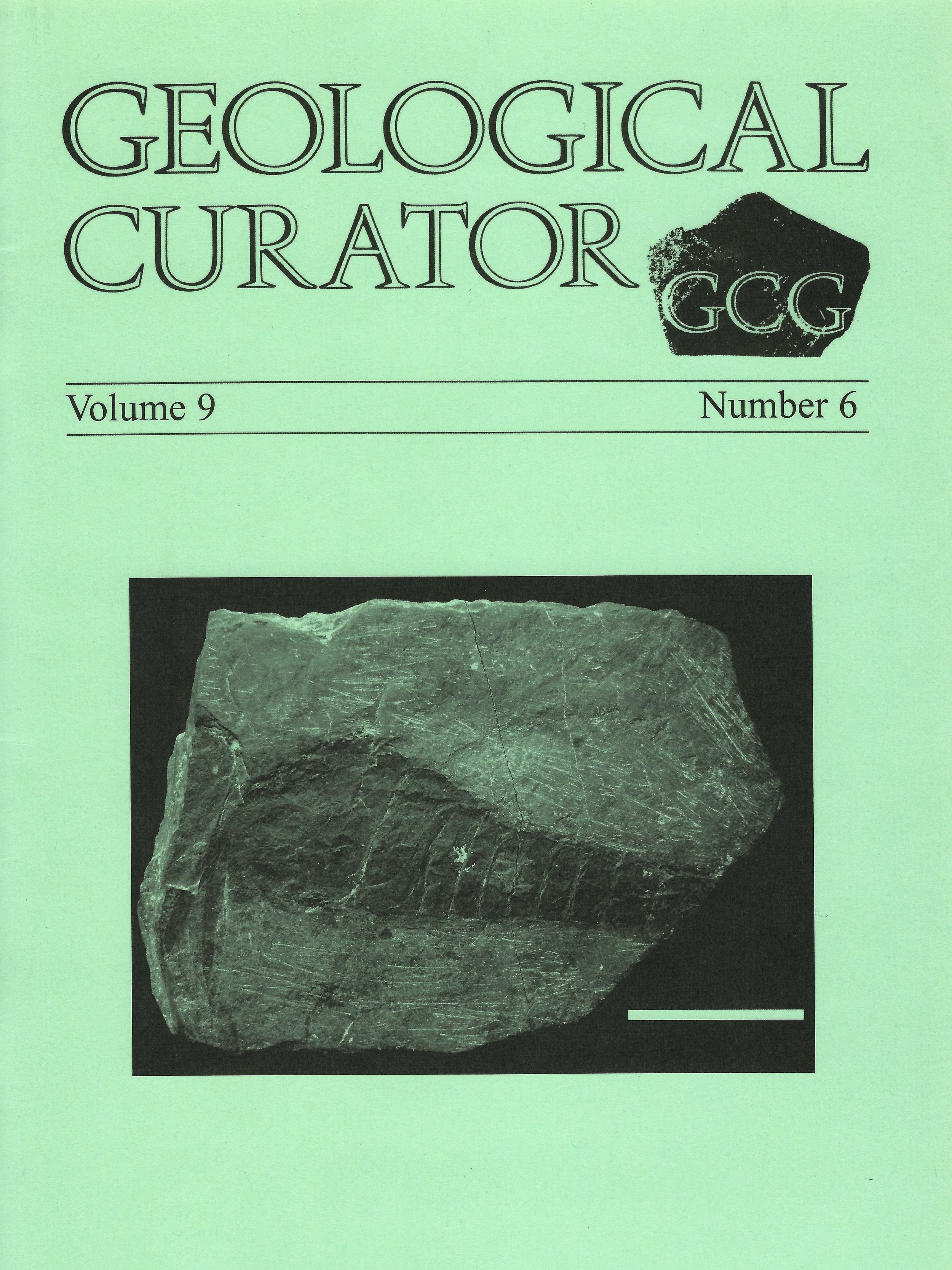   Erettopterus  on the cover of  Geological Curator  