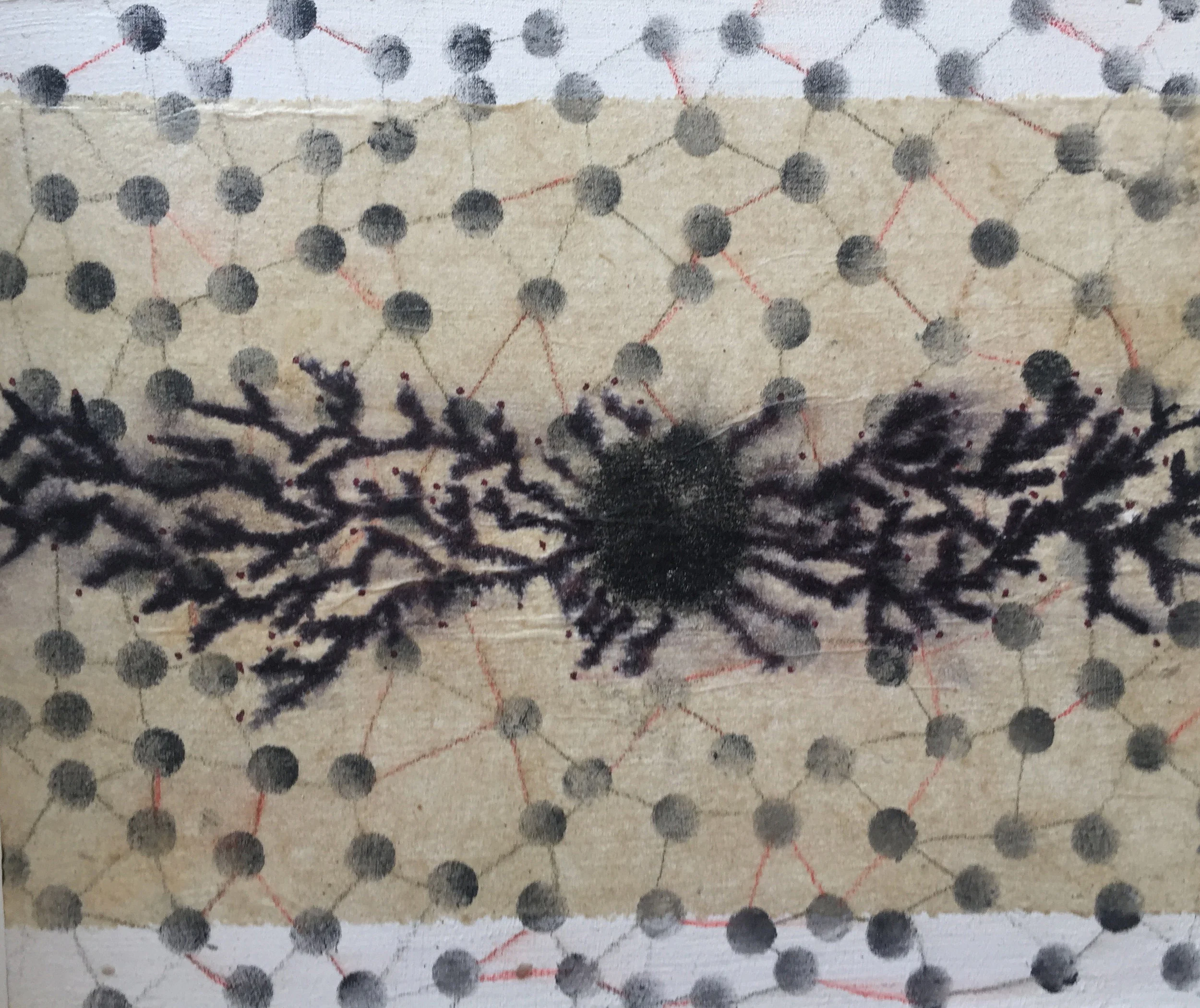 Teabag Art #8 on mat board