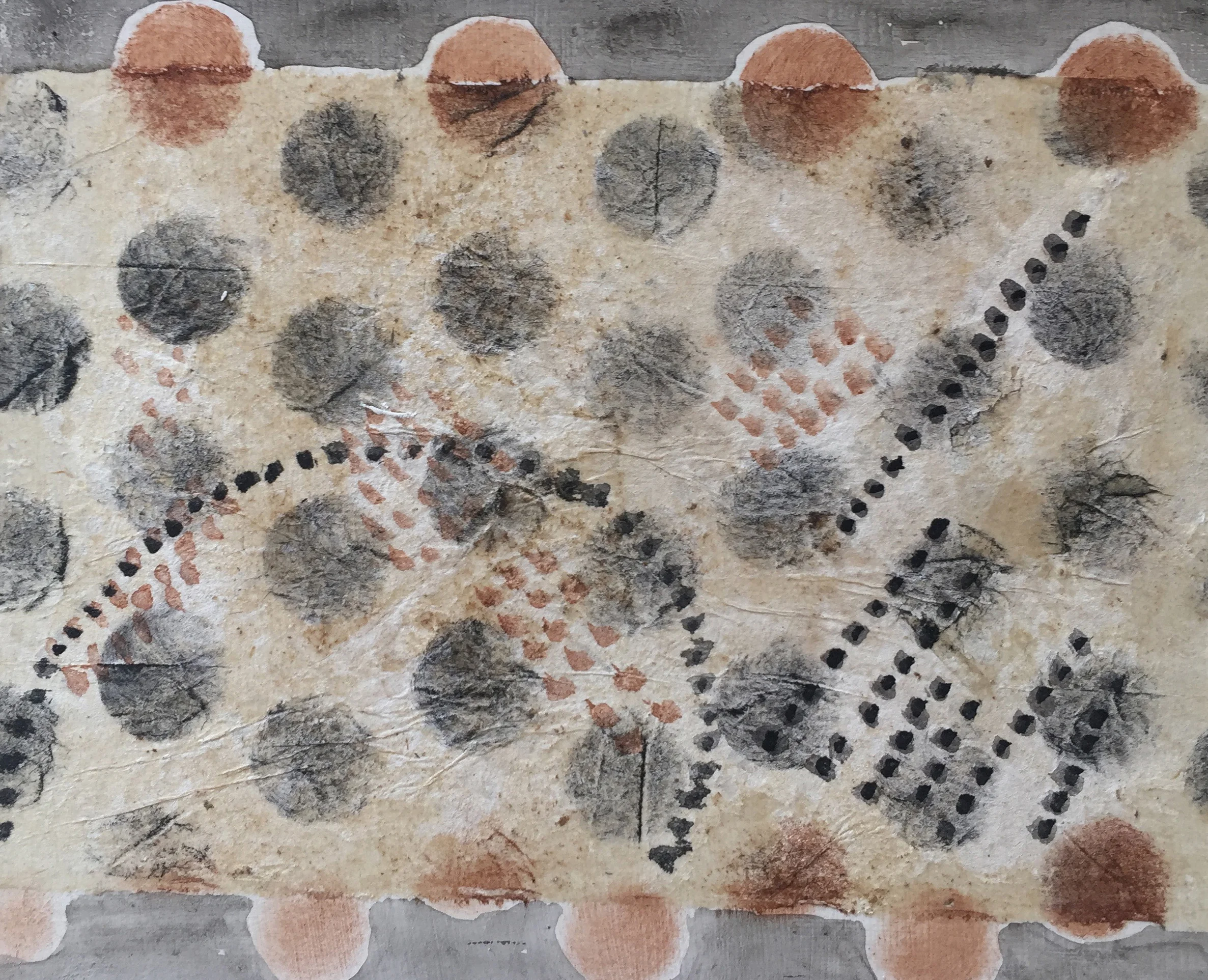Teabag Art #9 on mat board