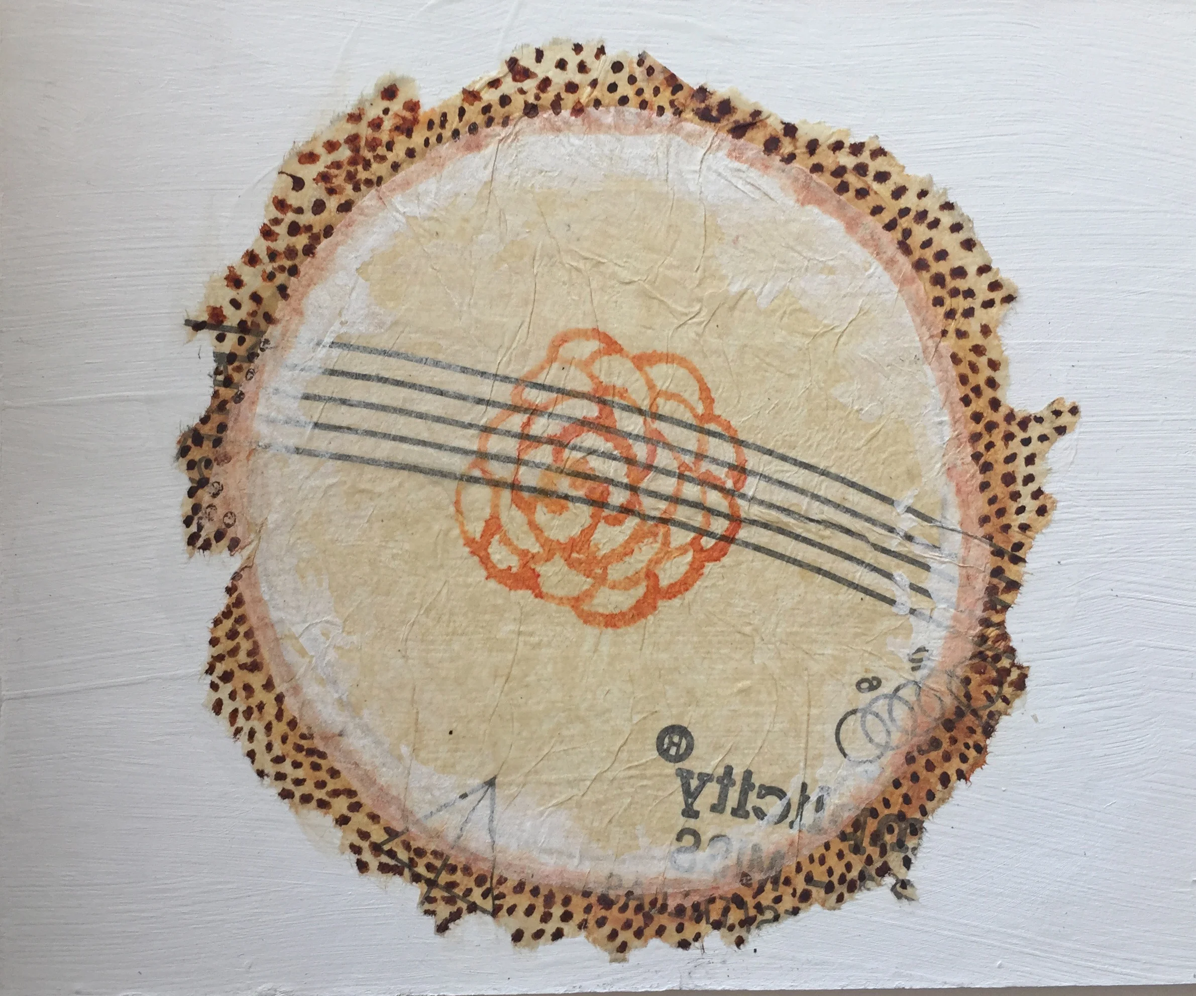 Teabag Art #14 on mat board