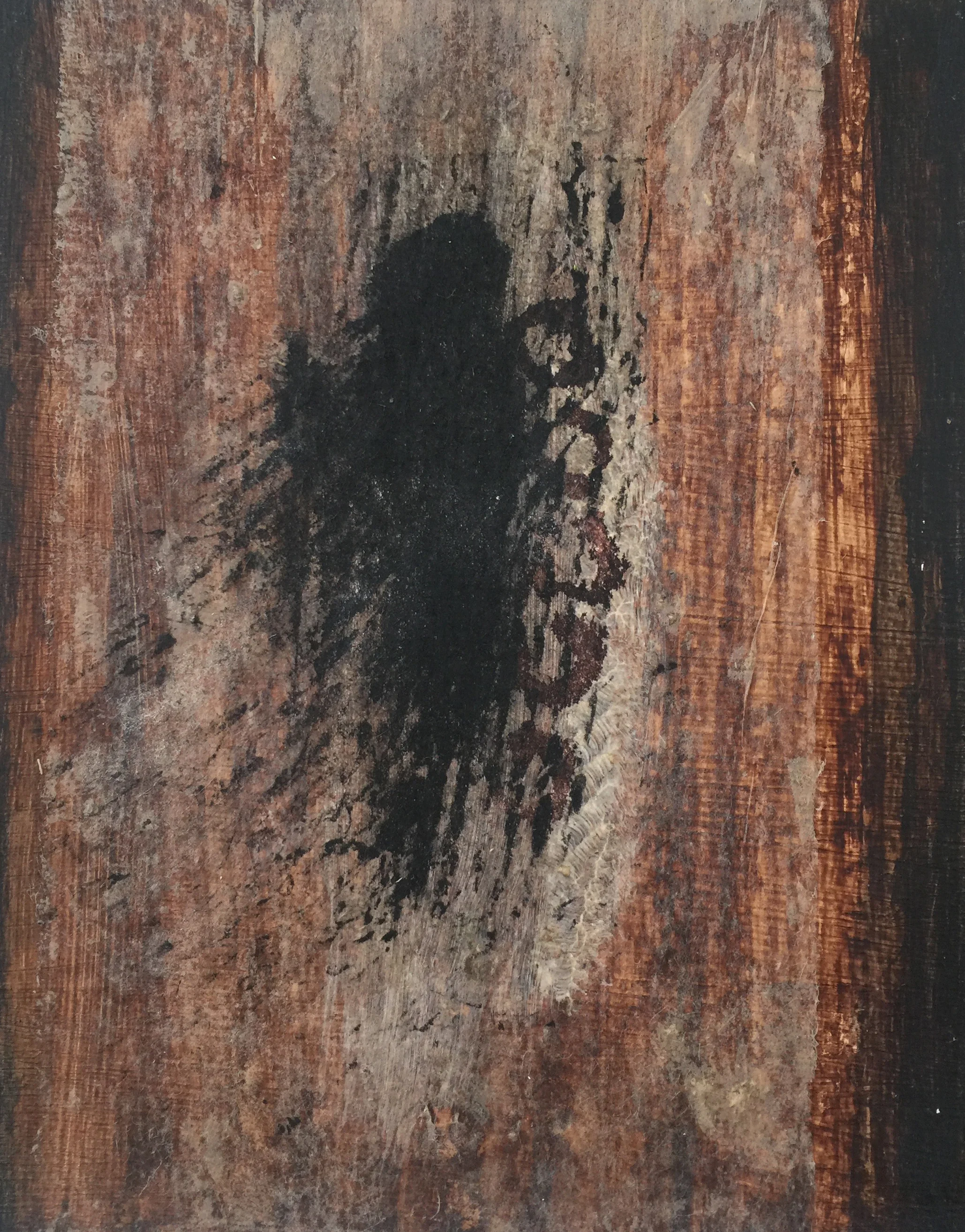 Teabag Art #20 on mat board