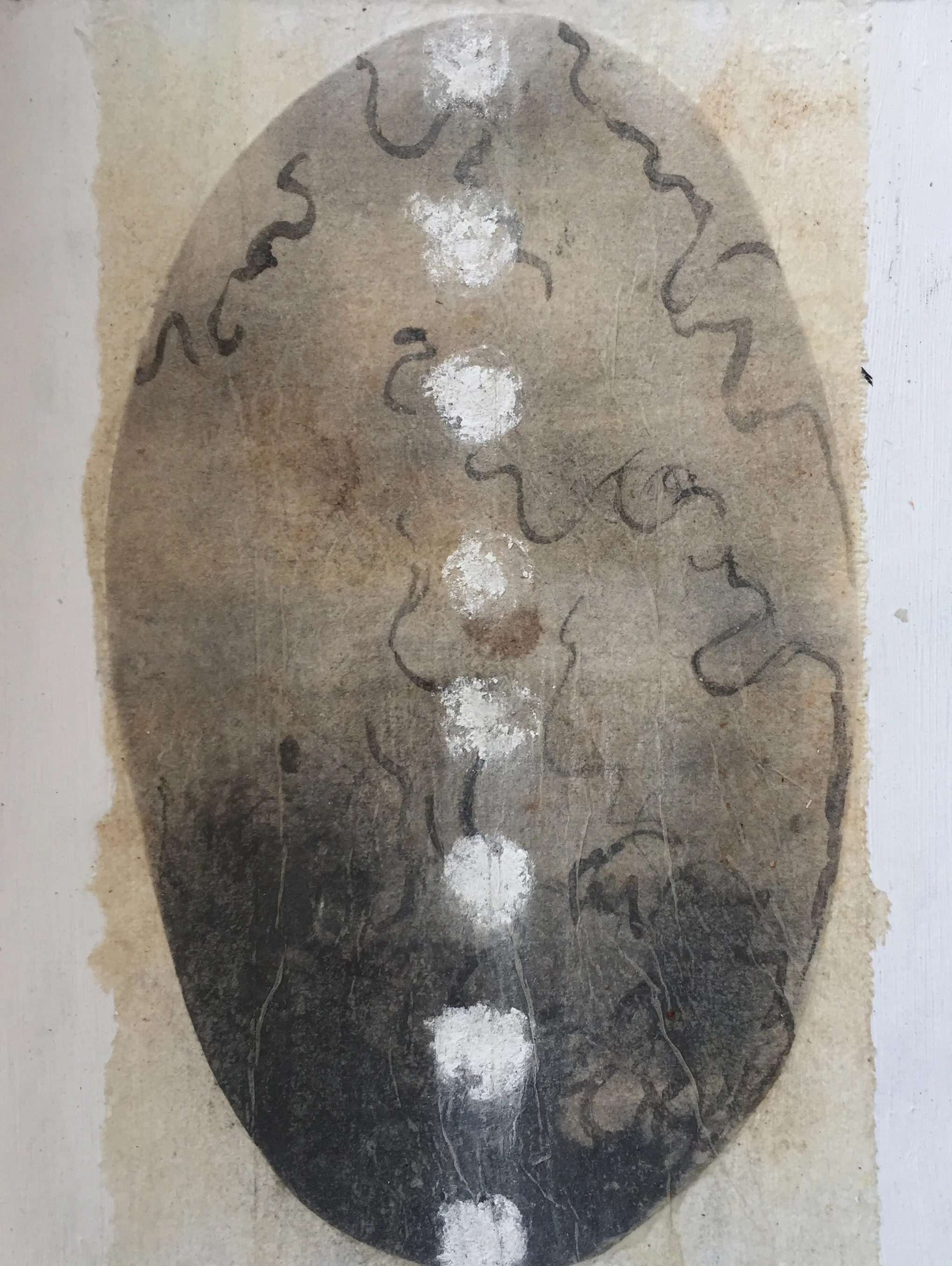 Teabag Art #21 on mat board