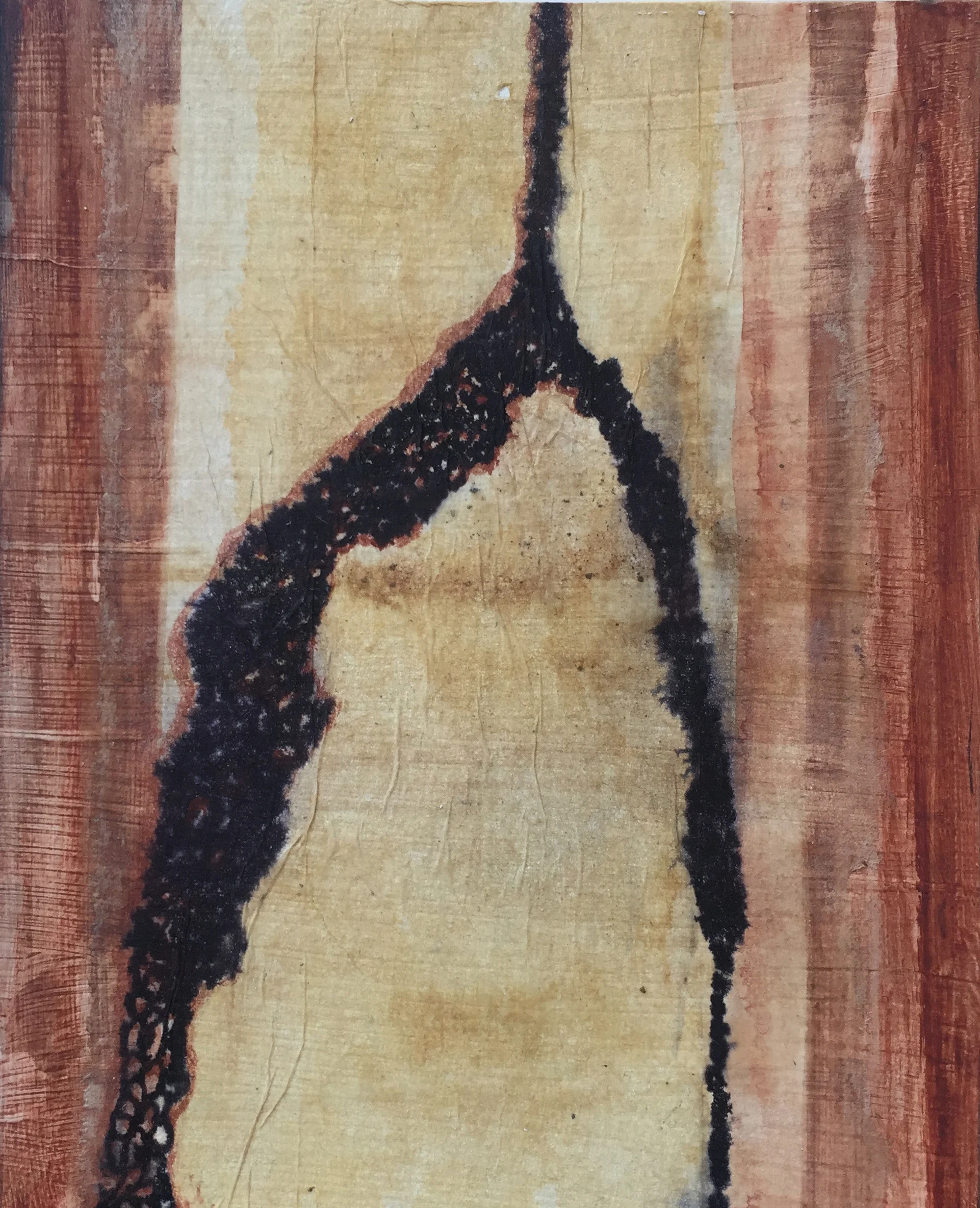 Teabag Art #23 on mat board
