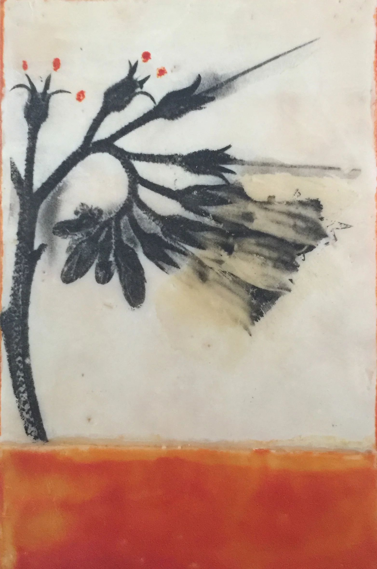 Floral, Encaustic Panel #4