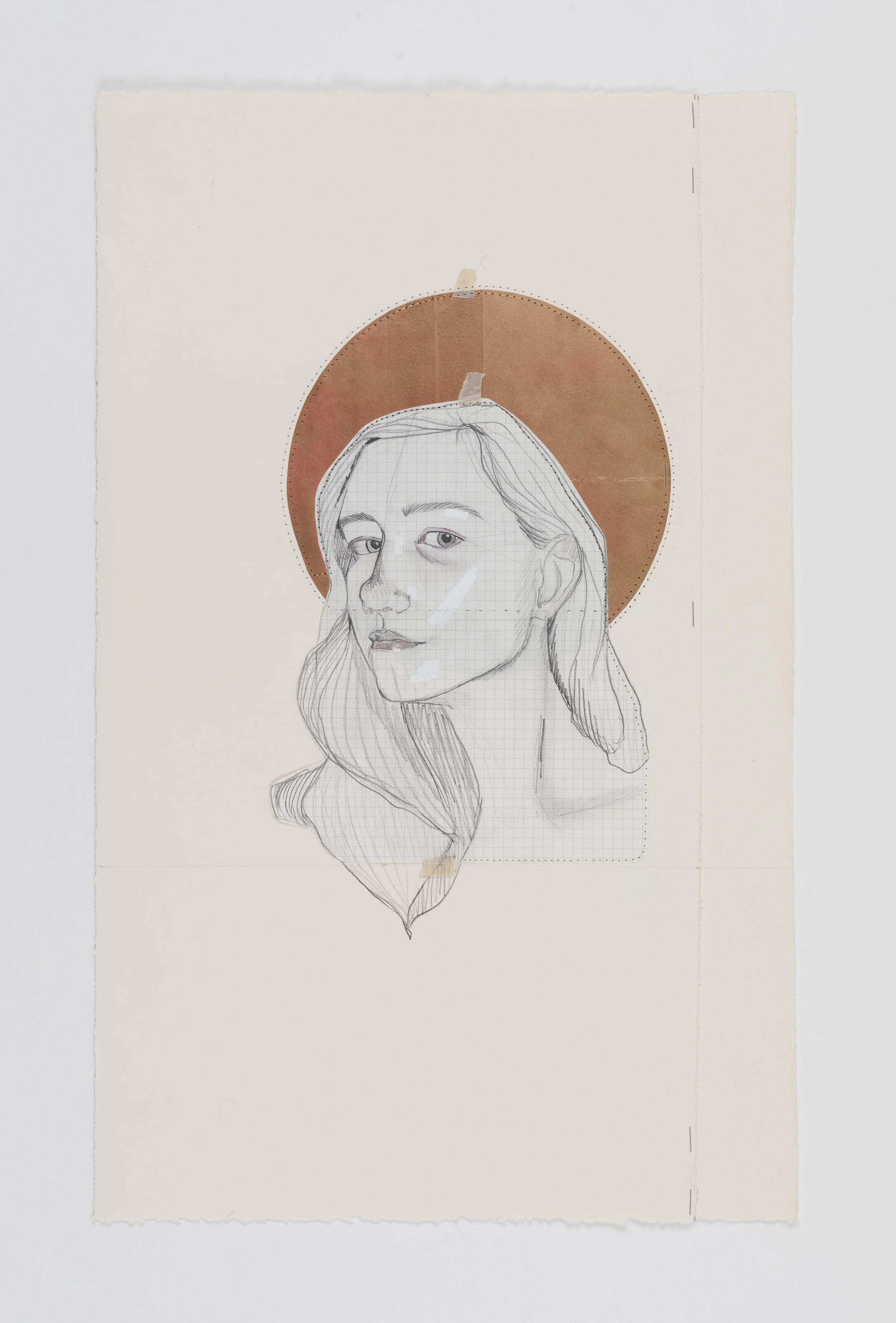 Self Portrait , Mixed Media on Paper, 23x14, 2018