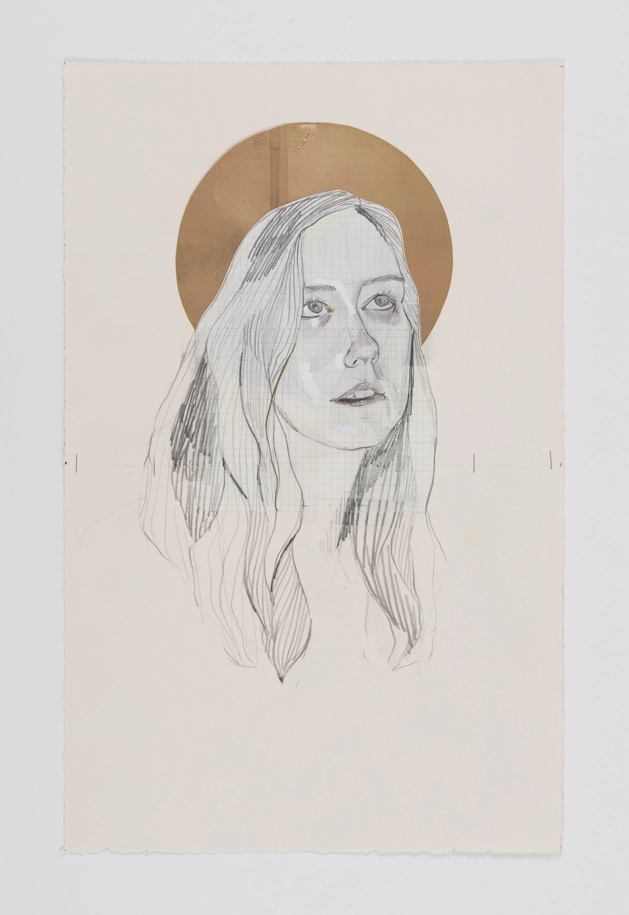 Self Portrait, Mixed Media on Paper, 23x14, 2018