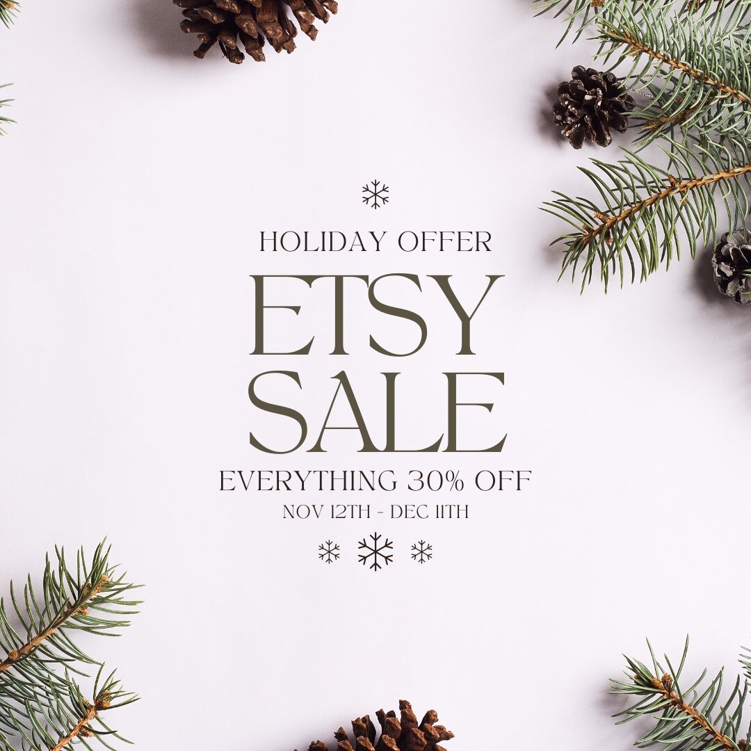 🎁🎄Don't miss out! Get your holiday shopping done early and take advantage of this limited sale. Everything in my Etsy is 30% off starting today until Sunday, December 11th. 🤍
🌟 Tap the link in my bio! 🌟