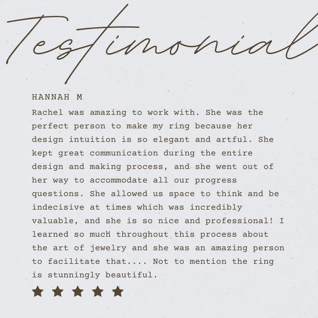 😍 Thank you, Hannah, for the glowing remarks! It was an honor to make your engagement ring 🤍
This ring was made with high-karat recycled yellow gold and beautiful ethically sourced antique diamonds. Working with these materials was exceptional and 