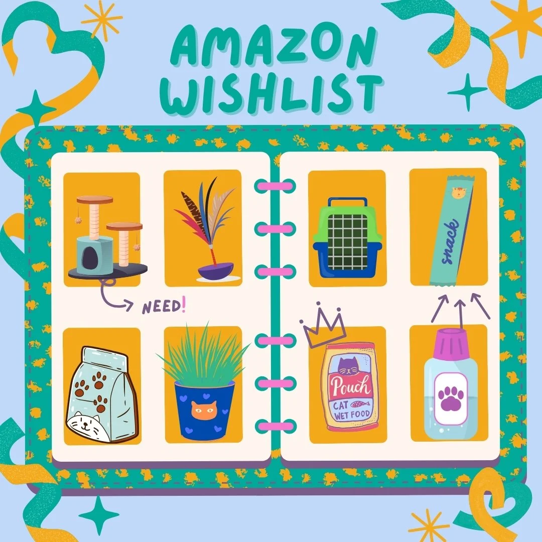 We just refreshed our wish list for Amazon Prime Big Deal Days! Send the kitties an item while you shop for yourself and make our cohort the happiest crew! We so appreciate everyone's continued support while every cat is being cared for in a wonderfu