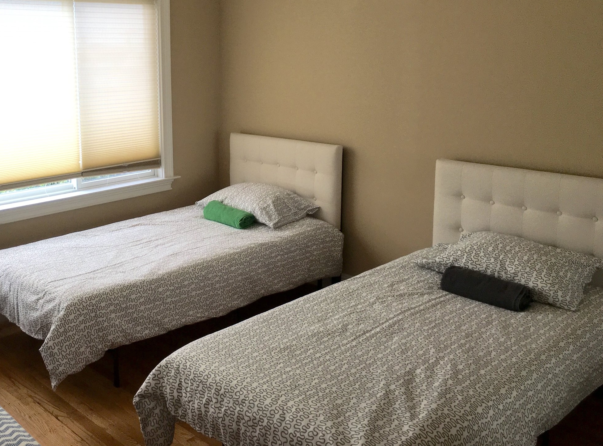 Twin beds in Ocean view room