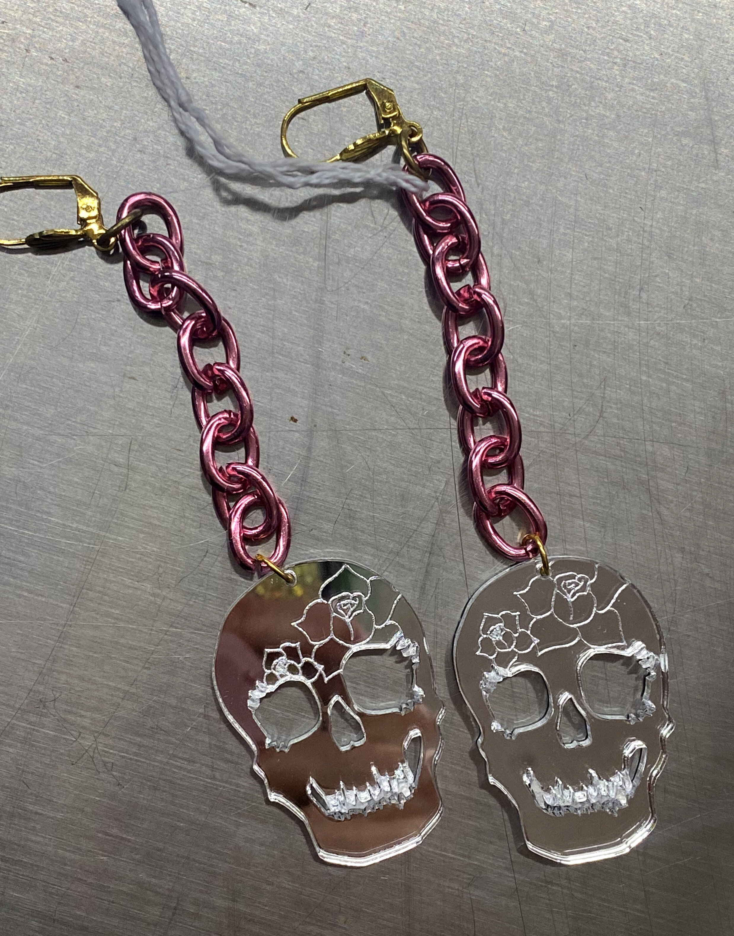 Rose Skull Earrings