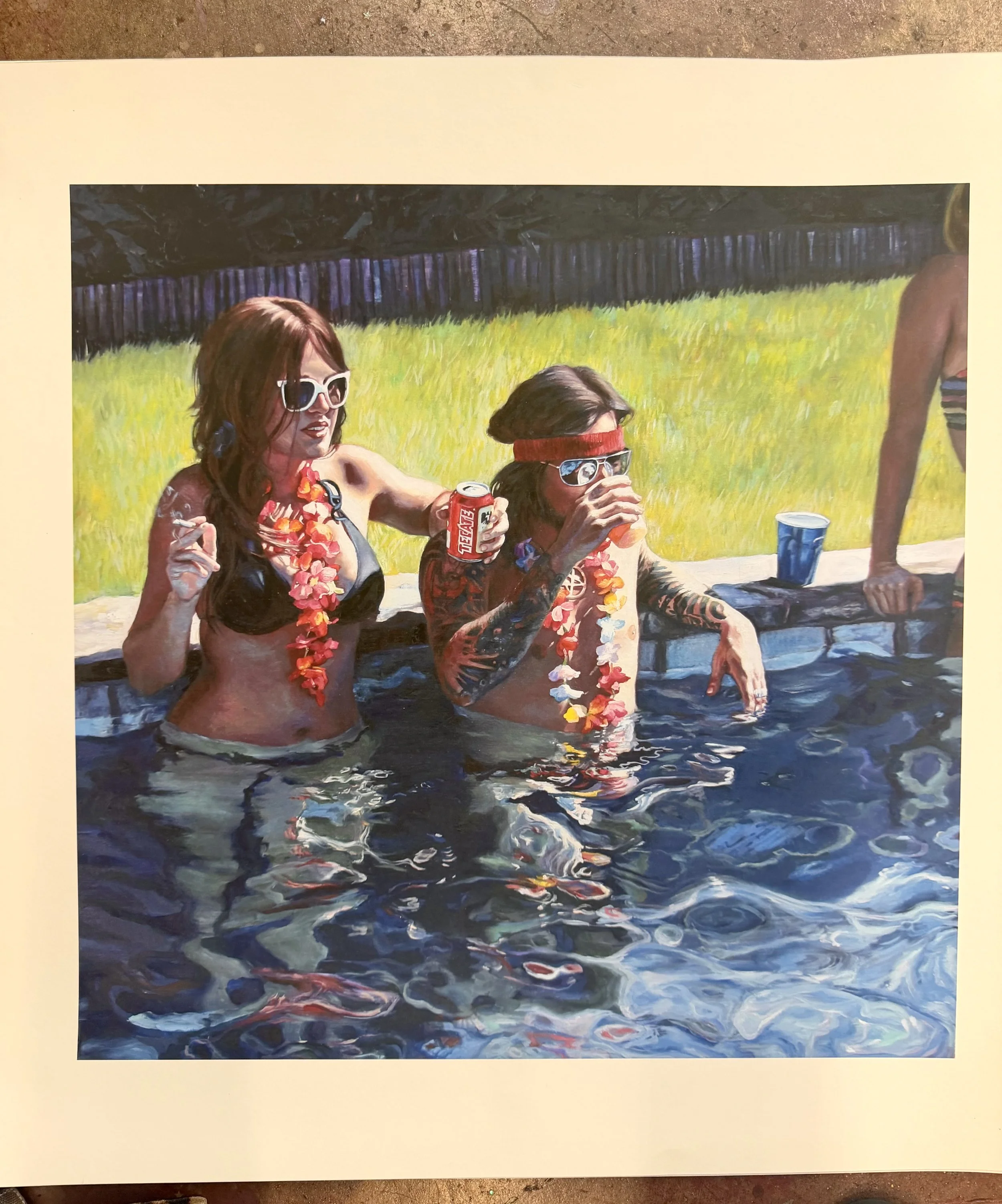 Rock ‘n’ roll Luau print