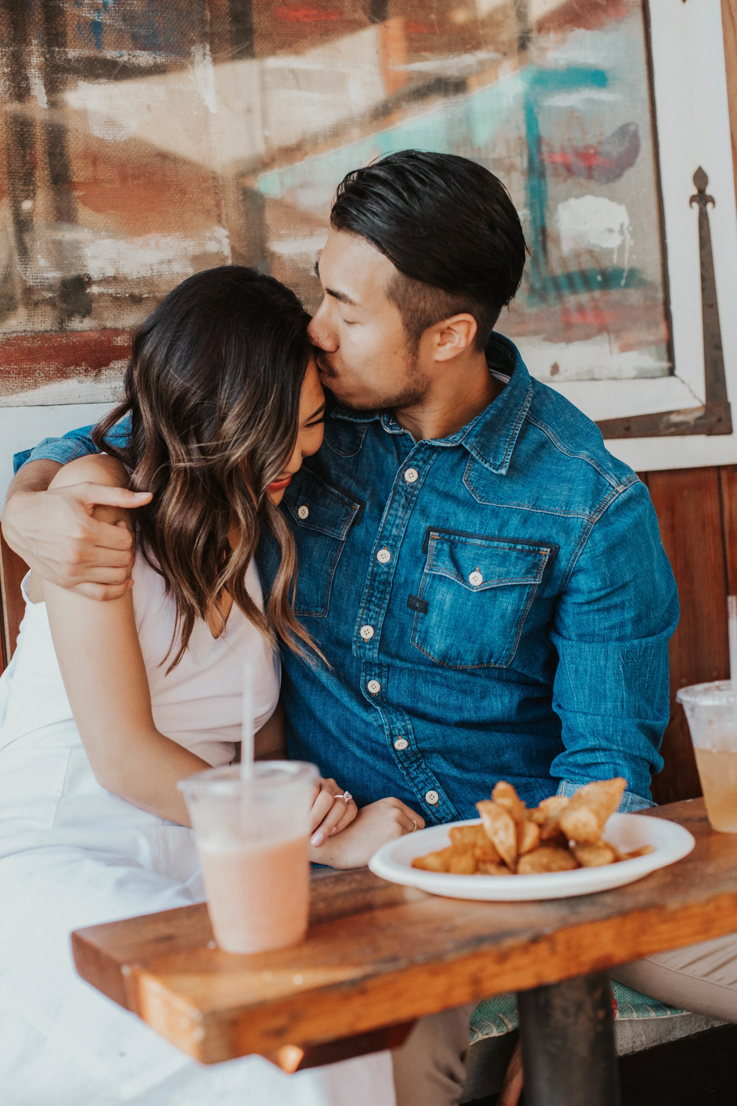 beach boardwalk engagement