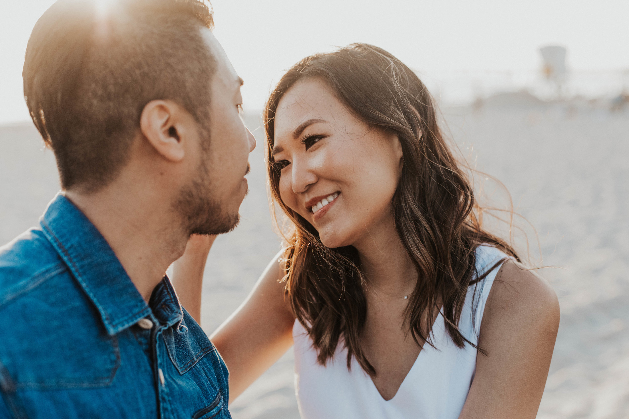 beach boardwalk engagement