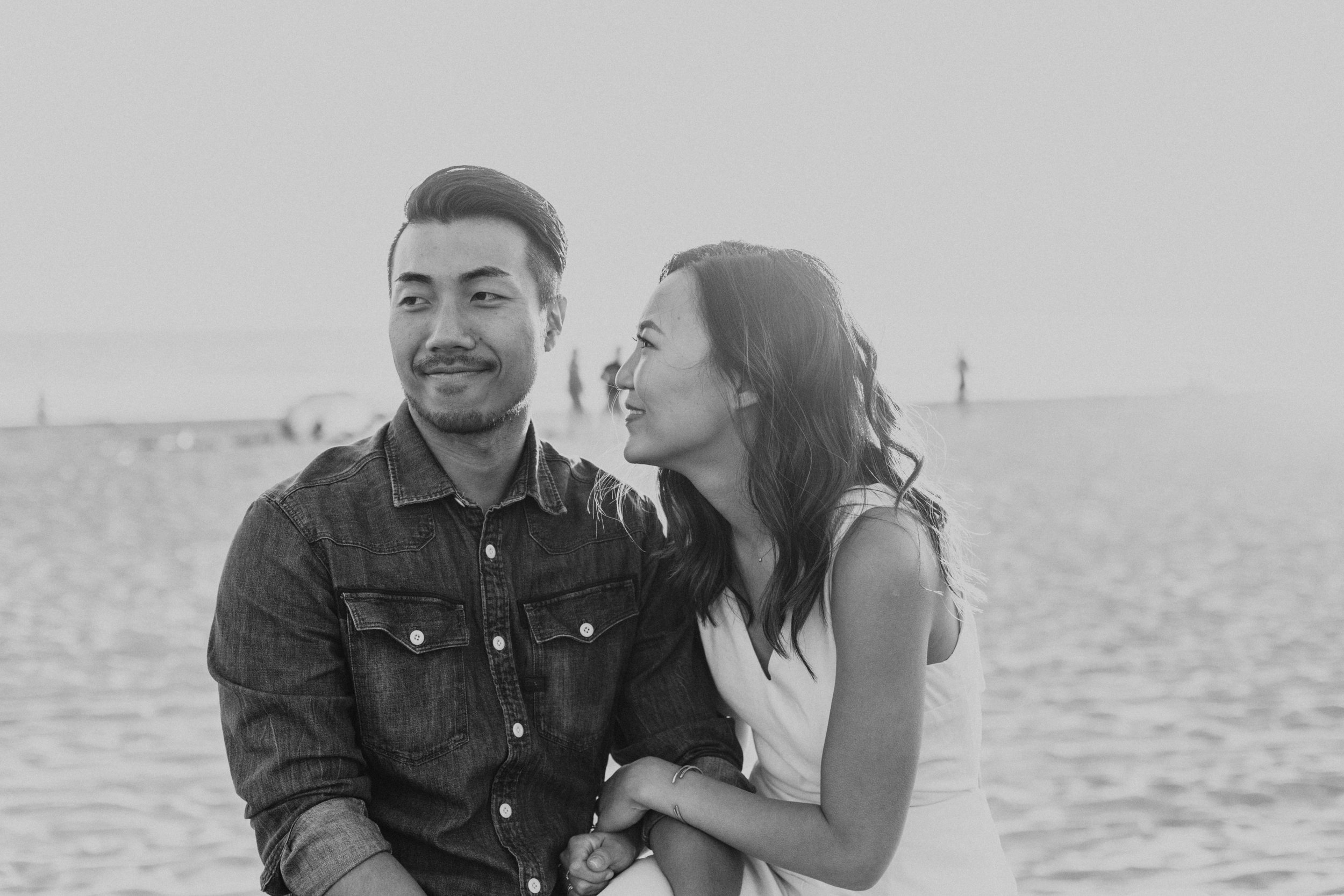beach boardwalk engagement