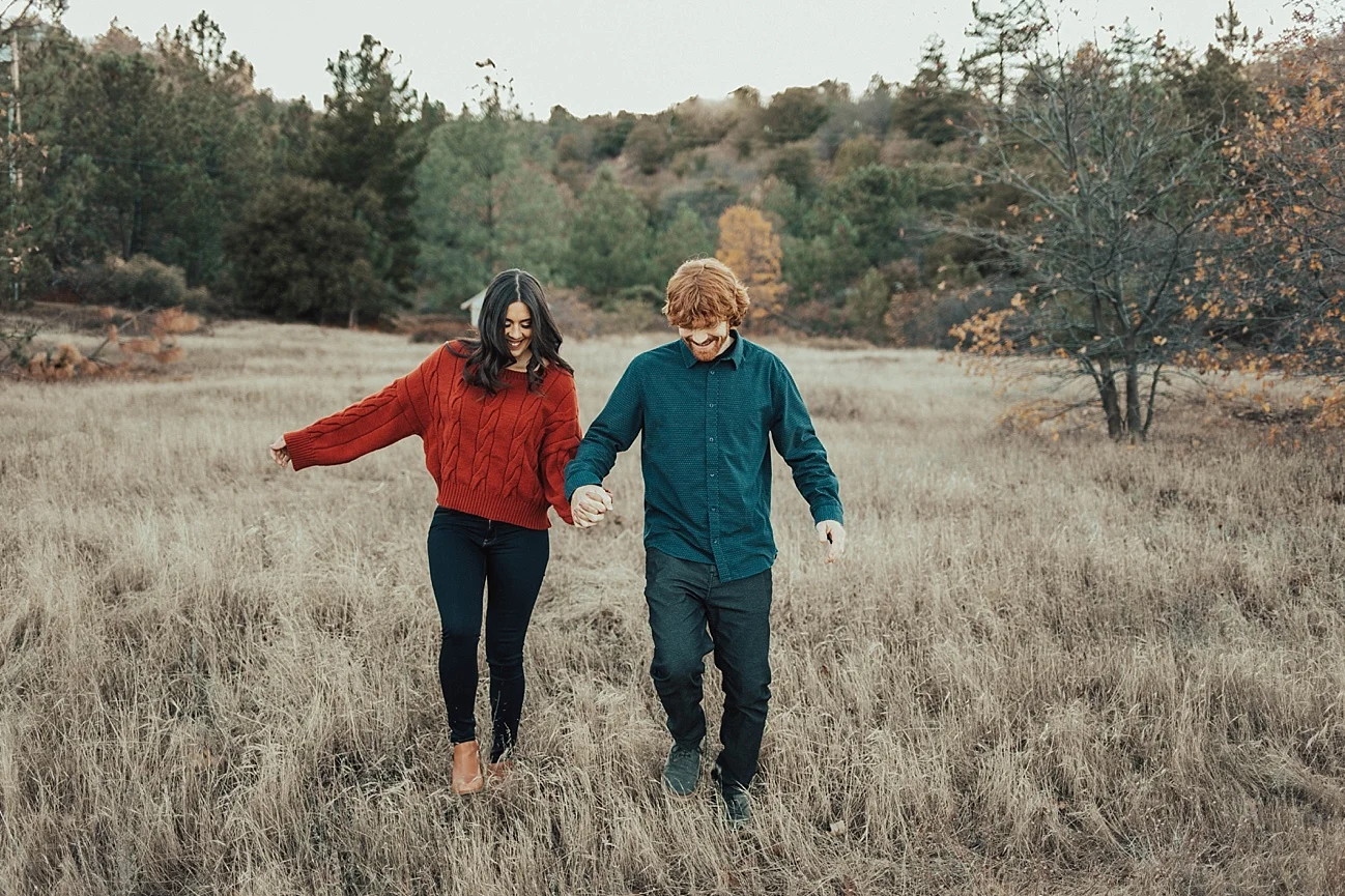 cozy fall engagement in the mountains