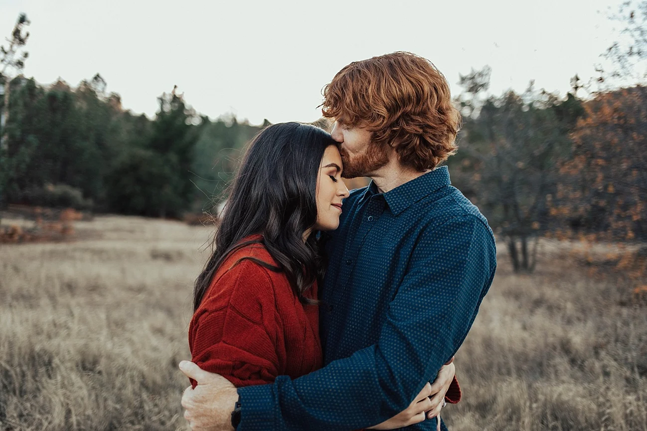 cozy fall engagement in the mountains