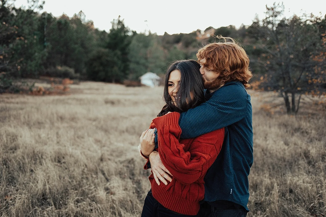 cozy fall engagement in the mountains