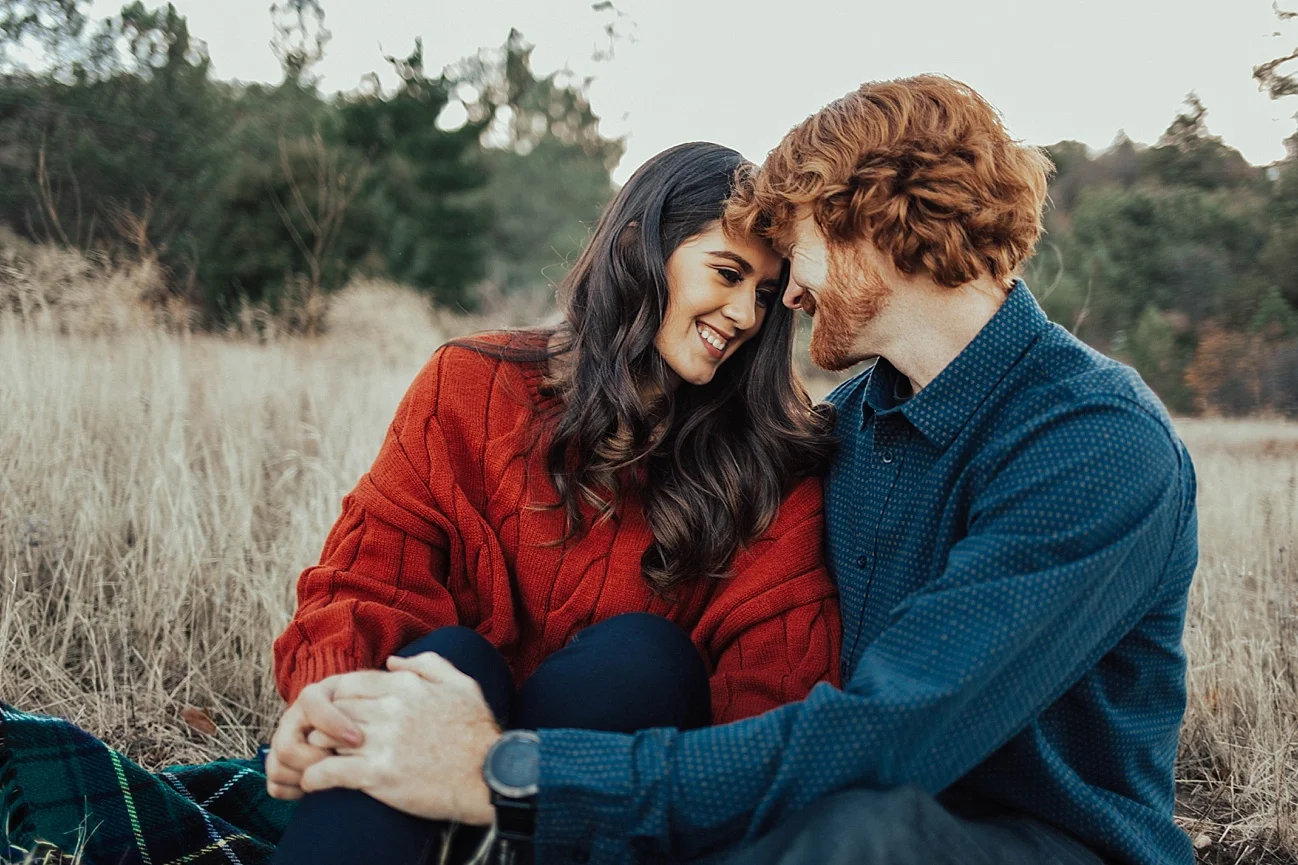 cozy fall engagement in the mountains