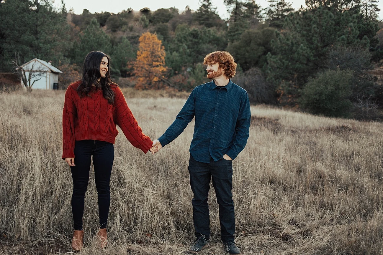 cozy fall engagement in the mountains