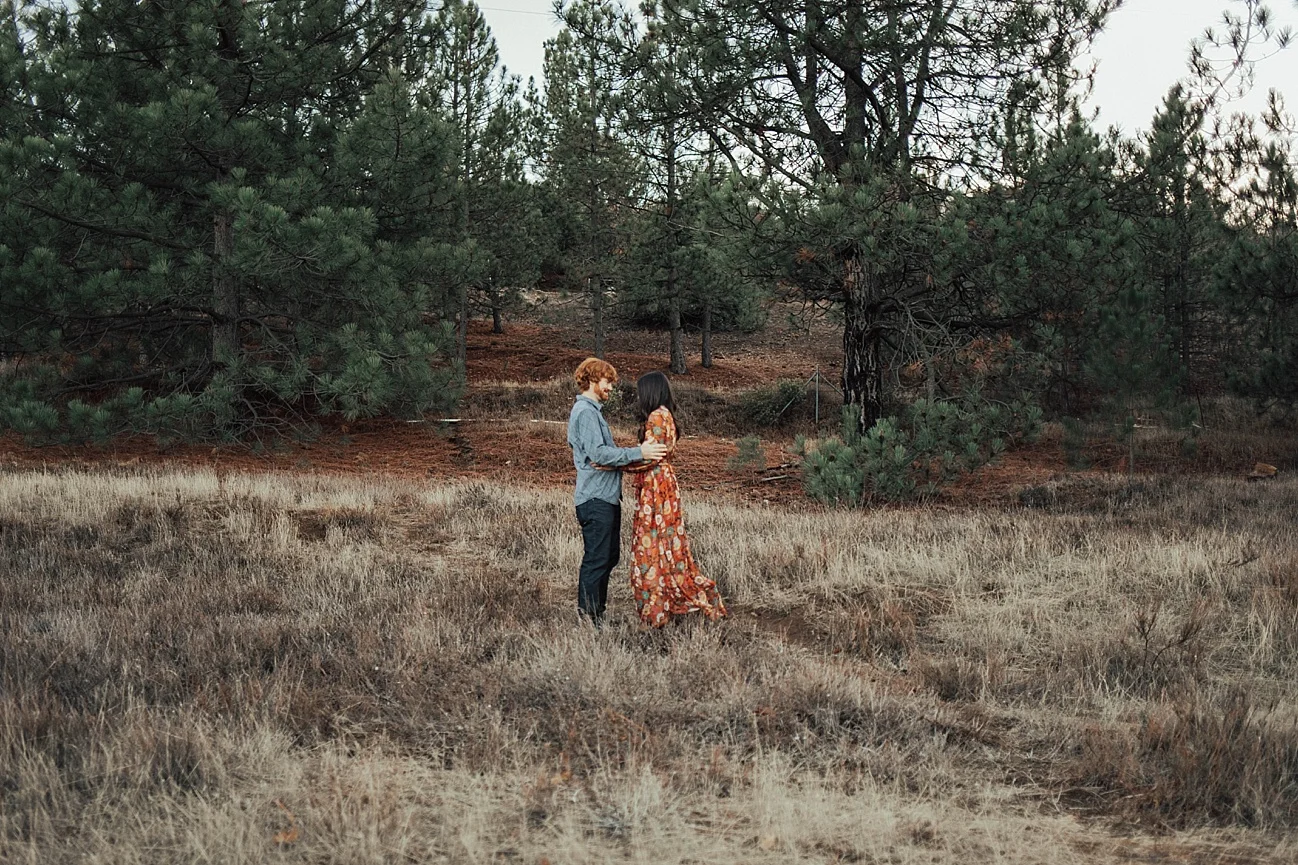 cozy fall engagement in the mountains