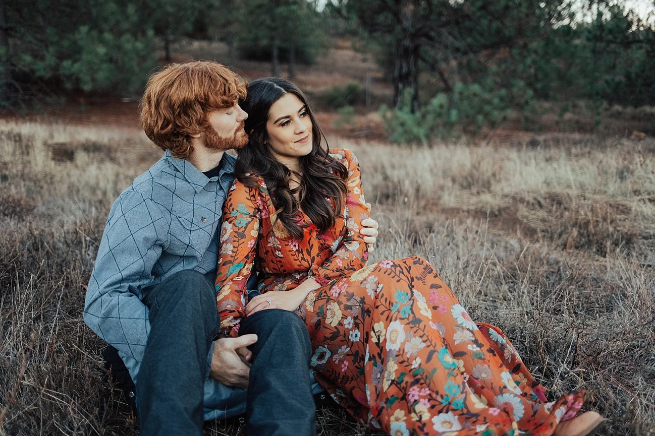 cozy fall engagement in the mountains
