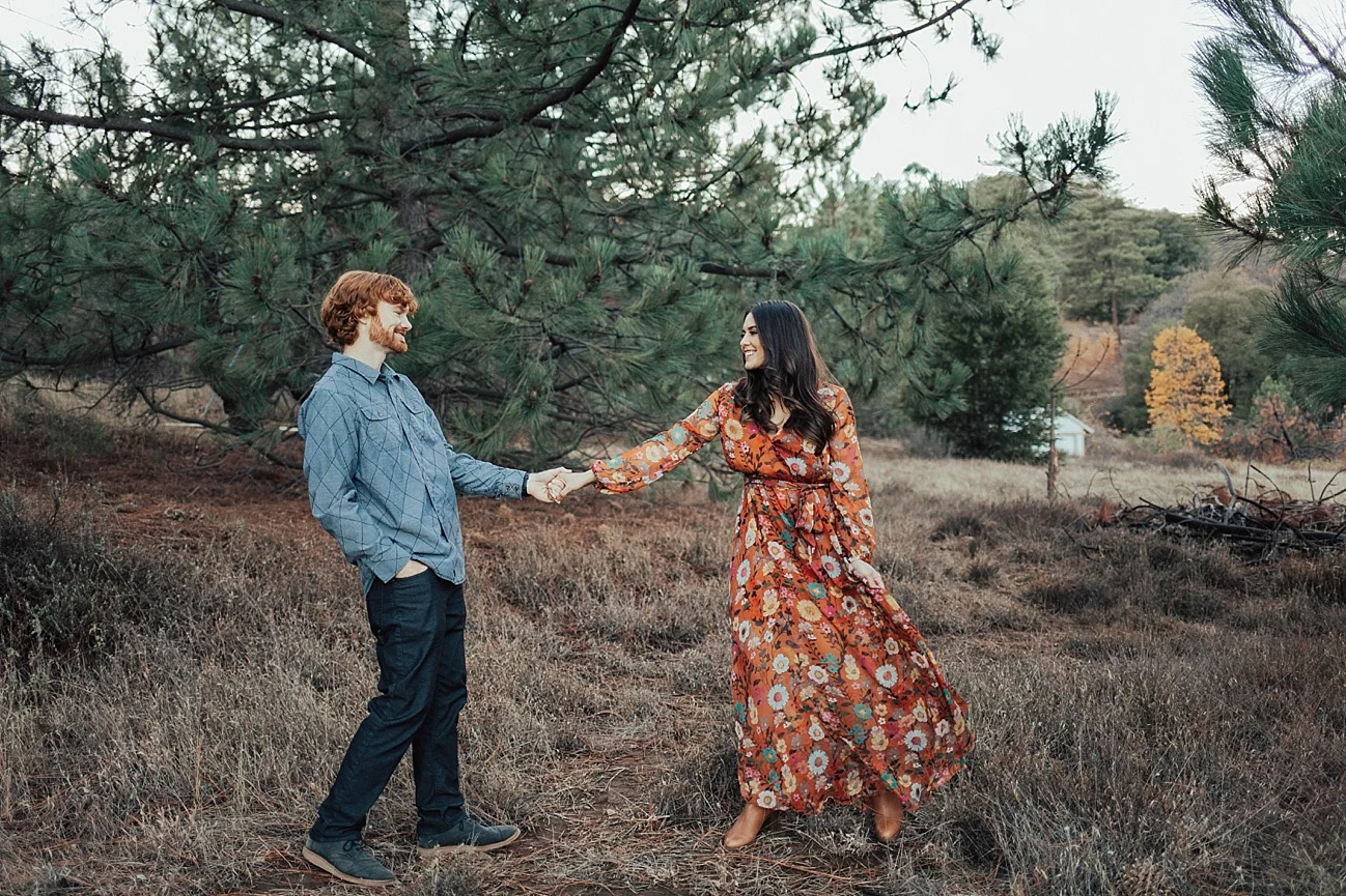 cozy fall engagement in the mountains