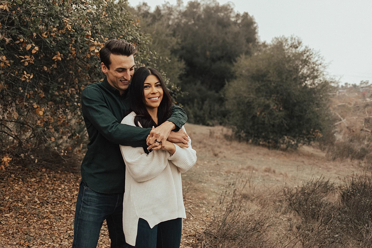 Christmas couples shoot with puppy