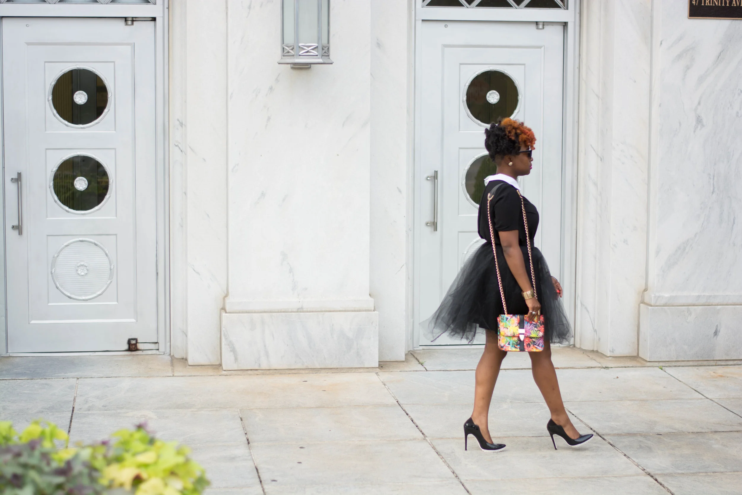 Atlanta Style Blogger, Melodie Stewart, The Style Klazit, Shoedazzle, Black Tulle Skirt, Atlanta Stylist