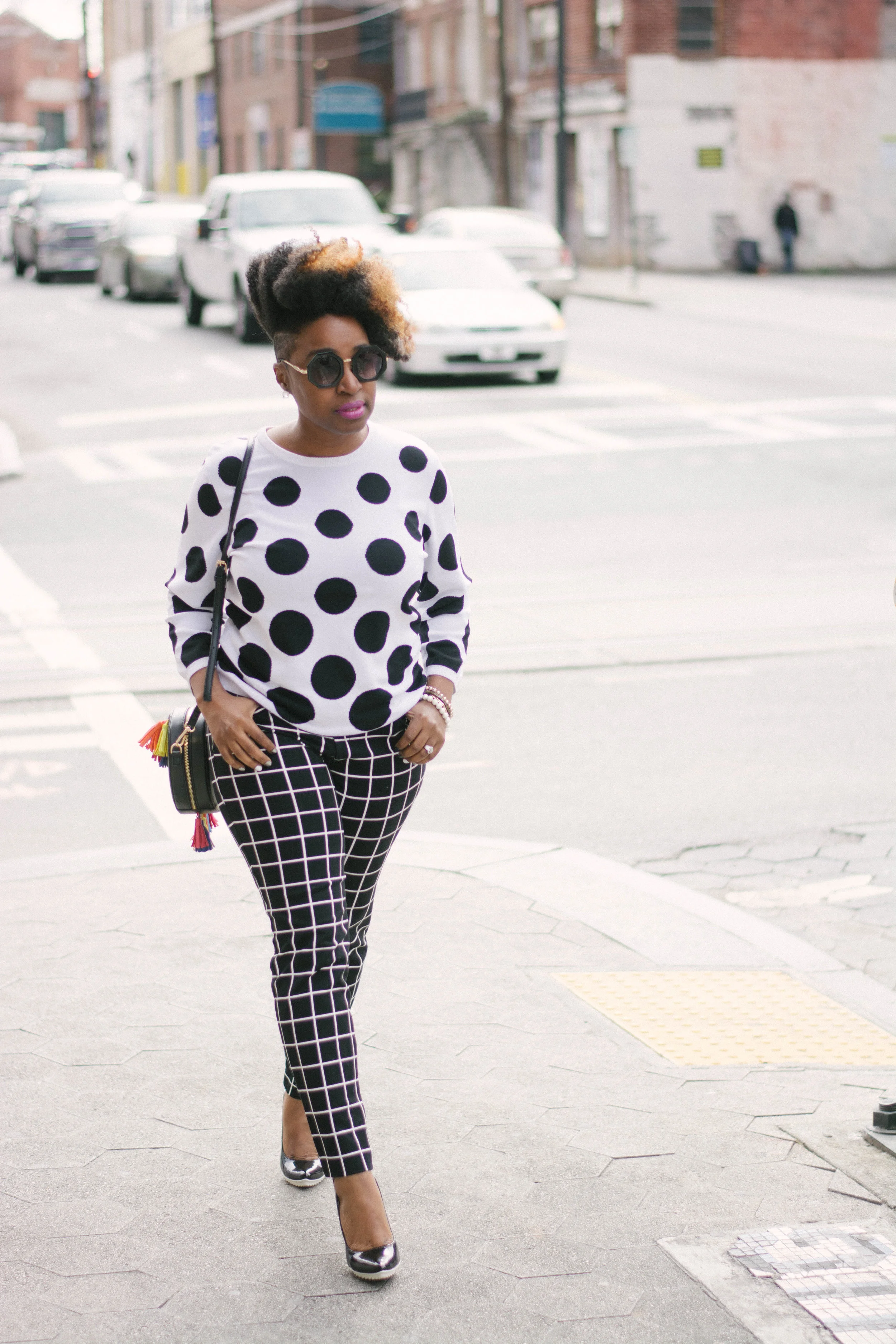 Melodie Stewart, The Style Klazit, Atlanta style blogger, Style Influencer, Polka dots and stripes, mixed prints 