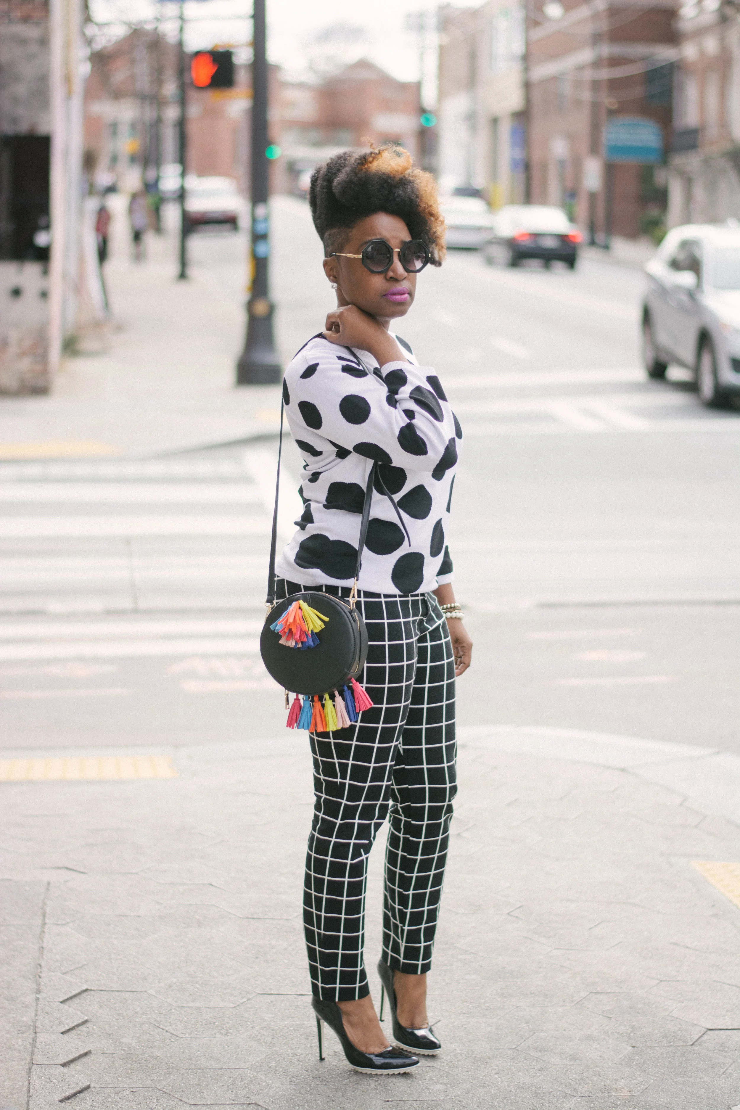 Melodie Stewart, The Style Klazit, Atlanta style blogger, Style Influencer, Polka dots and stripes, mixed prints 