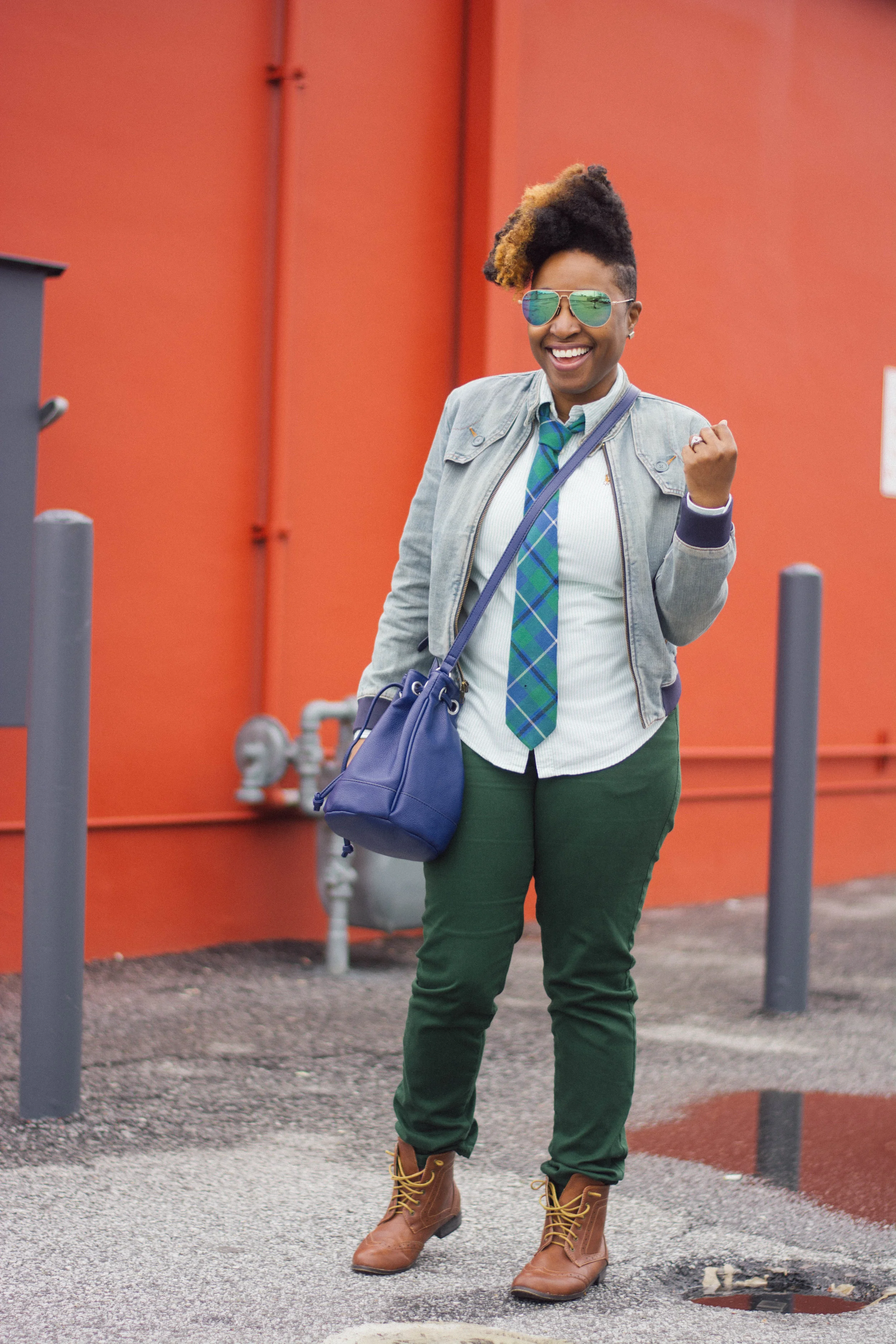Melodie Stewart, The Style Klazit, Atlanta style blogger, JustFab bucket bag, menswear, mens inspo