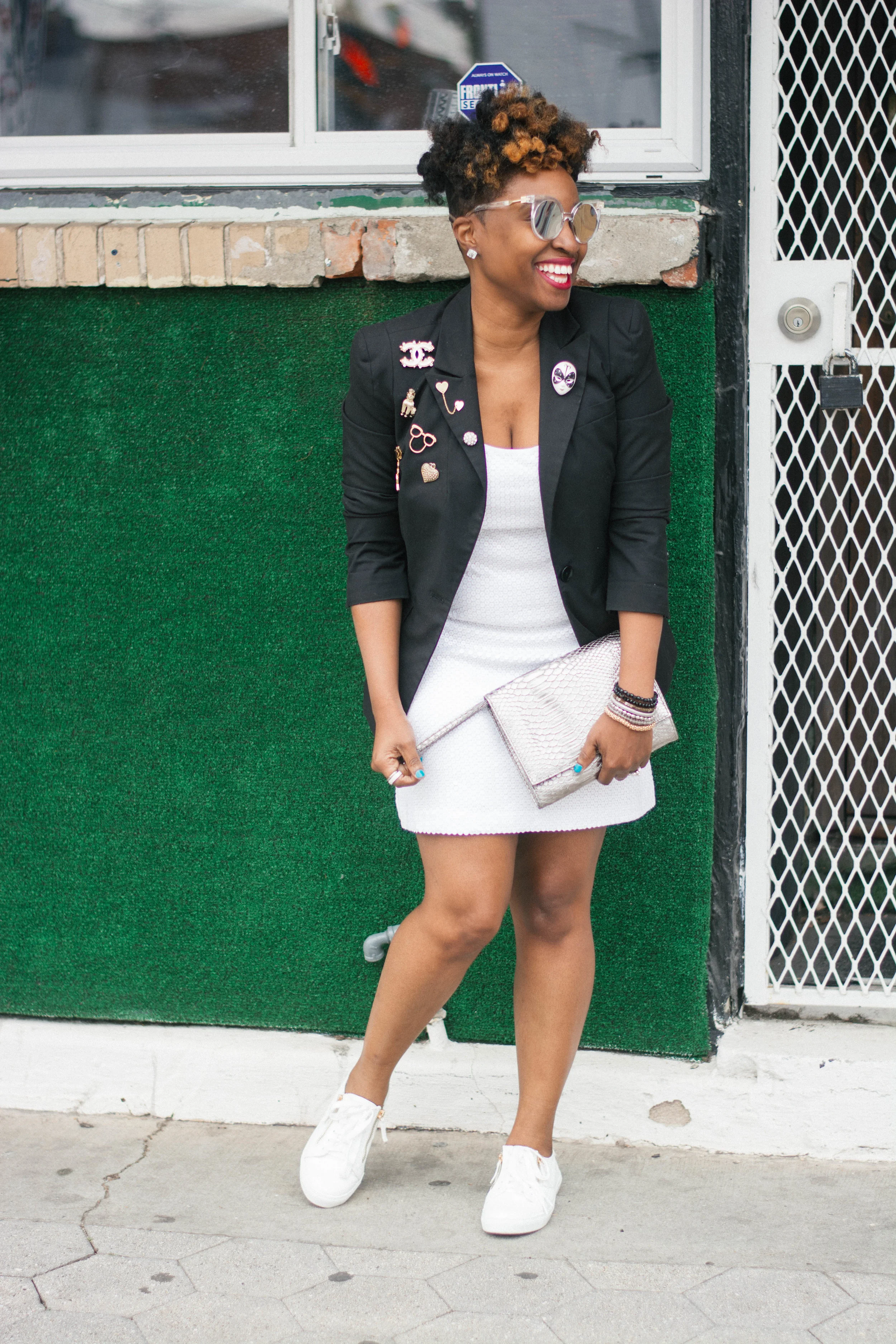 Melodie Stewart, The Style Klazit, Embellished Blazer, Atlanta style blogger, Shoedazzle sneakers
